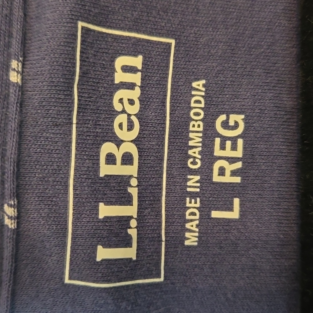L.L Bean Woman's Large L three Quarter Sleeve Top Shirt Blue White - Picture 5 of 7